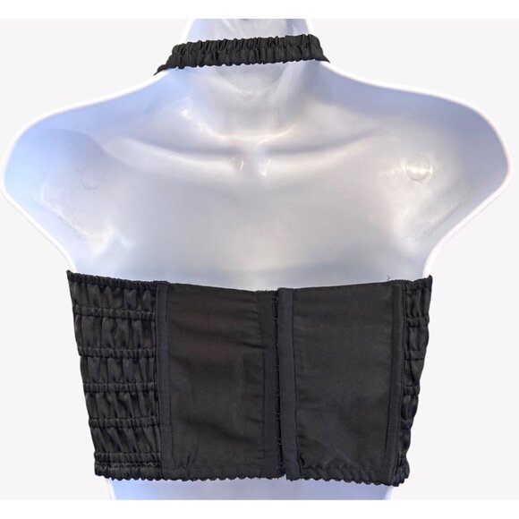 Vintage Victorias Secret Gold Label Black Beaded Halter Top Sz M Y2K Maximalist - Picture 4 of 6